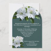 Biologische bruiloft Azaleas Wit Grijs Groen Bloem Kaart (Achterkant)