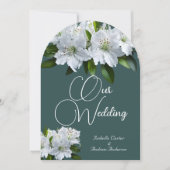 Biologische bruiloft Azaleas Wit Grijs Groen Bloem Kaart (Voorkant)