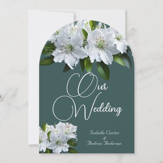 Biologische bruiloft Azaleas Wit Grijs Groen Bloem Kaart (Voorkant)