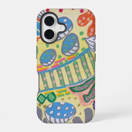 Biologische case / geel iPhone 16 hoesje (Achterkant)