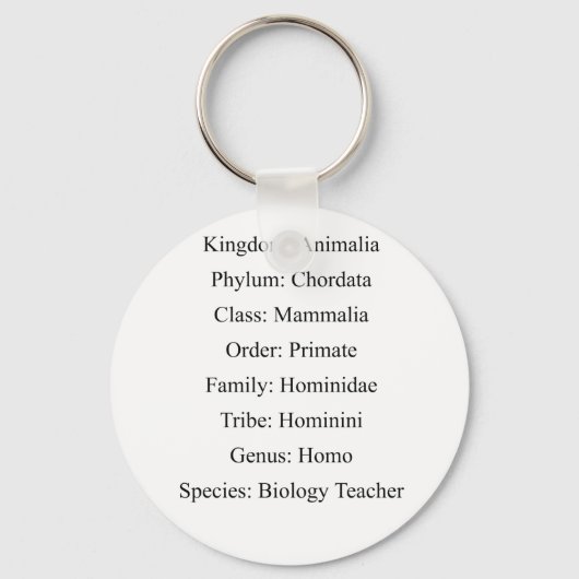 Biologische classificatie - Biologische leraar Sleutelhanger (Voorkant)