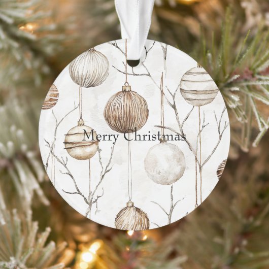 Biologische Cream Tan Kerst Ornamenten (Boom)