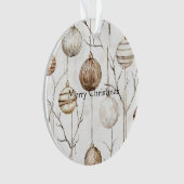 Biologische Cream Tan Kerst Ornamenten (voorkant)