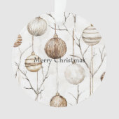 Biologische Cream Tan Kerst Ornamenten (voorkant)