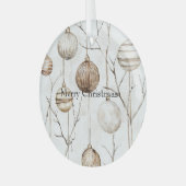 Biologische Cream Tan Kerst Ornamenten (Voorkant links)