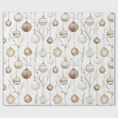 Biologische Cream Tan Kerst Ornamenten Cadeaupapier (Vlak)
