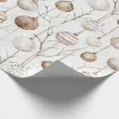 Biologische Cream Tan Kerst Ornamenten Cadeaupapier (Hoek)