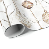 Biologische Cream Tan Kerst Ornamenten Cadeaupapier (Rol Hoek)