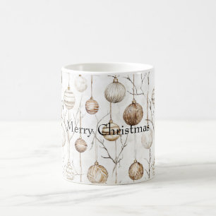 Biologische Cream Tan Kerst Ornamenten Koffiemok