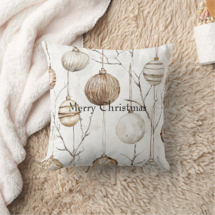 Biologische Cream Tan Kerst Ornamenten Kussen