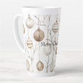 Biologische Cream Tan Kerst Ornamenten Latte Mok (Linkerhoek)