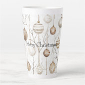 Biologische Cream Tan Kerst Ornamenten Latte Mok (Voorkant)