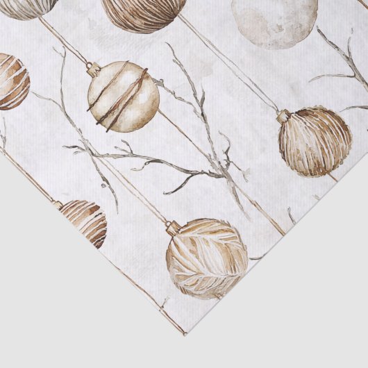 Biologische Cream Tan Kerst Ornamenten Tissuepapier (Detail)