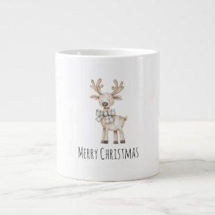 Biologische Cream Tan Rendier Kerstmis Grote Koffiekop