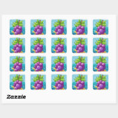 Biologische druiven vierkante sticker (Vel)
