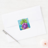 Biologische druiven vierkante sticker (Envelop)