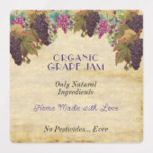 Biologische druivenjam druivenranken rustiek labels (Design 1)