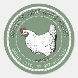 Biologische Ei Sticker Boerderij Stijl Hen op Groe