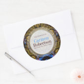 Biologische Gouden Fantasie Aangepaste Ronde Stick Ronde Sticker (Envelop)