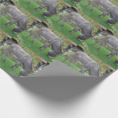 Biologische grasmaaier op vier uur cadeaupapier (Hoek)