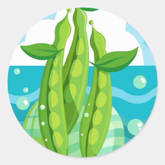 Biologische groene bonen Groenten Ronde Sticker (Voorkant)