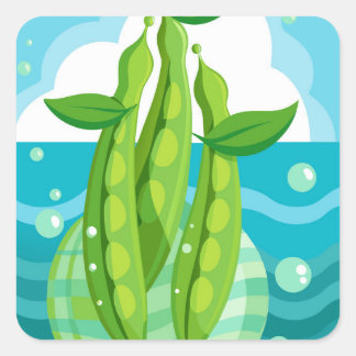 Biologische groene bonen Groenten Vierkante Sticker