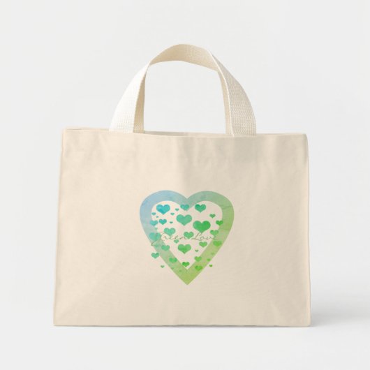 Biologische Groene Liefde Tote Mini Tote Bag (Voorkant)
