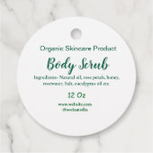 Biologische groene natuur body scrub boter naam to bedankjes labels (Achterkant)