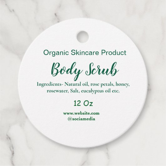 Biologische groene natuur body scrub boter naam to bedankjes labels (Voorkant)
