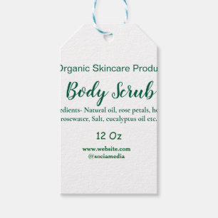 Biologische groene natuur body scrub boter naam to cadeaulabel