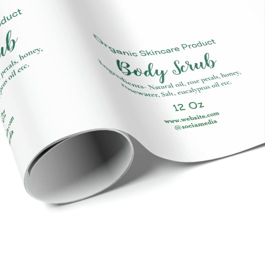 Biologische groene natuur body scrub boter naam to cadeaupapier (Rol Hoek)