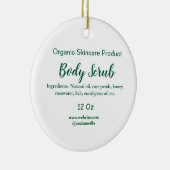 Biologische groene natuur body scrub boter naam to keramisch ornament (Rechts)