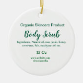 Biologische groene natuur body scrub boter naam to keramisch ornament (Voorkant)