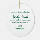 Biologische groene natuur body scrub boter naam to keramisch ornament (Links)