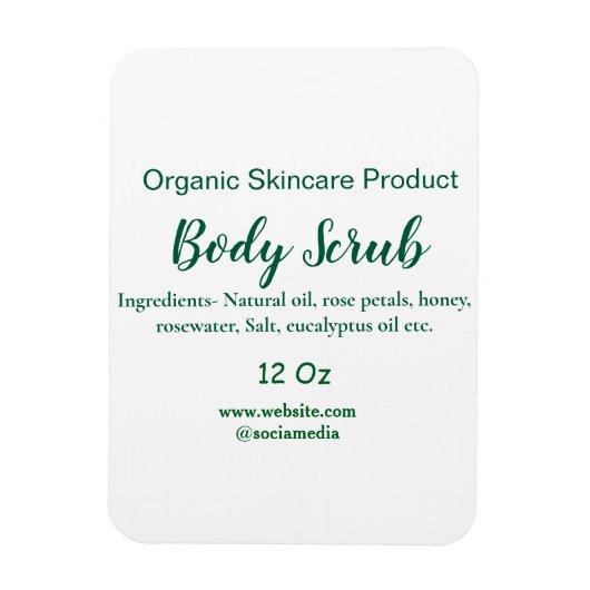 Biologische groene natuur body scrub boter naam to magneet (Verticaal)