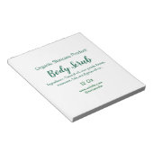 Biologische groene natuur body scrub boter naam to notitieblok (Schuin)