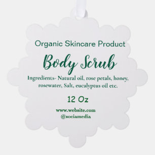 Biologische groene natuur body scrub boter naam to ornament kaart