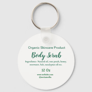 Biologische groene natuur body scrub boter naam to sleutelhanger