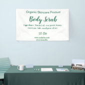 Biologische groene natuur body scrub boter naam to spandoek (Beurs)