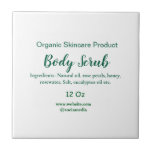 Biologische groene natuur body scrub boter naam to tegeltje<br><div class="desc">ontwerp</div>