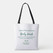 Biologische groene natuur body scrub boter naam to tote bag (Achterkant)