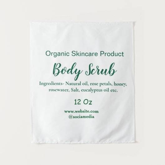 Biologische groene natuur body scrub boter naam to wandkleed (Voorkant)