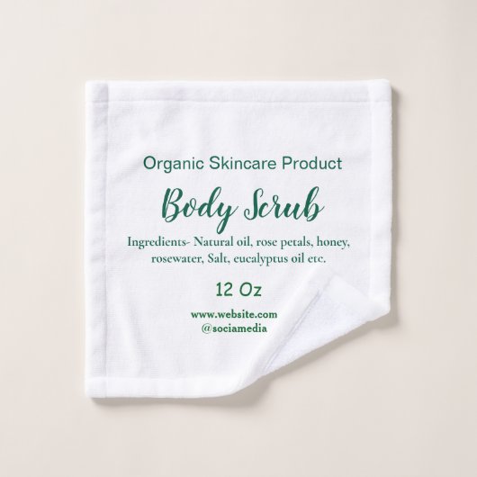 Biologische groene natuur body scrub boter naam to washandje (Wasdoekje)