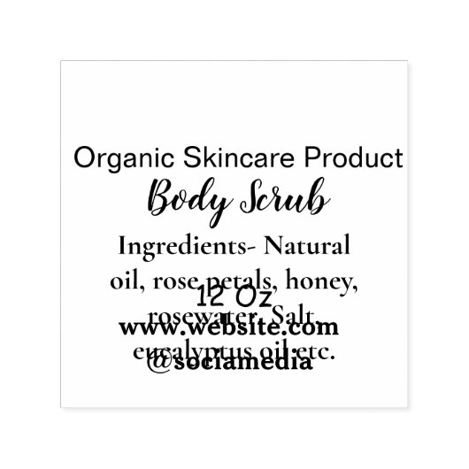 Biologische groene natuur body scrub boter naam to  zelfinktende stempel (Design)