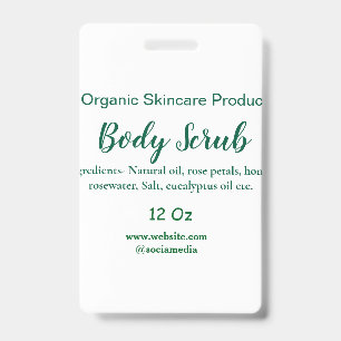 Biologische groene natuur body scrub boter voeg na badge