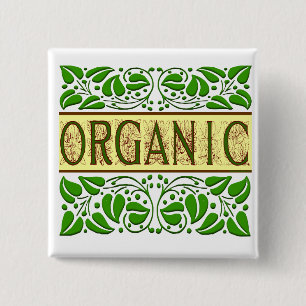 Biologische Groene Slogan Button