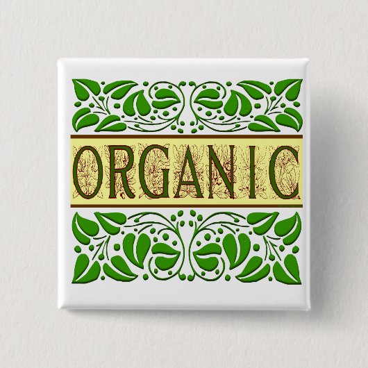 Biologische Groene Slogan Button (Voorkant)