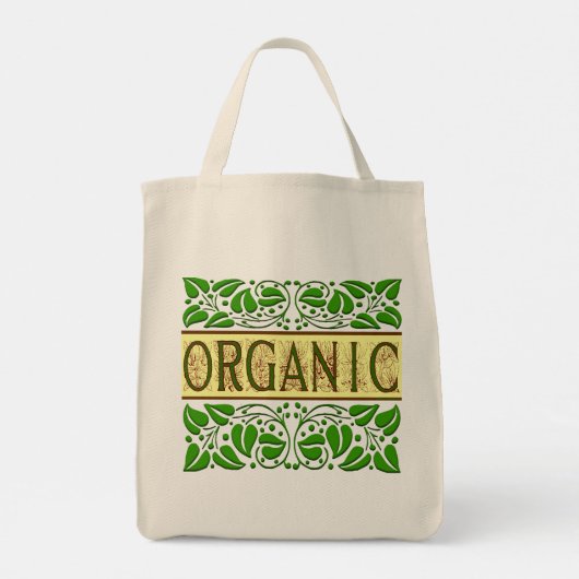 Biologische Groene Slogan Canvas tas (Achterkant)