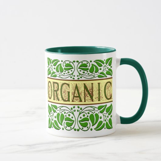 Biologische Groene Slogan Koffie Mok (Rechts)