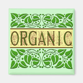Biologische groene slogan magneet